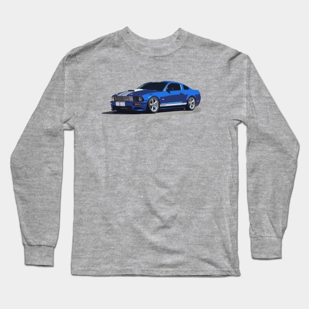 Ford Mustang GT - stylized color Long Sleeve T-Shirt by mal_photography